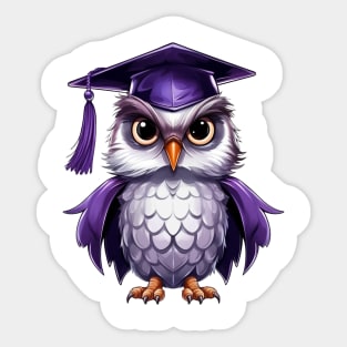 Purple Owl Graduation Sticker